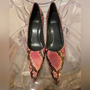 Stuart Weitzman Pink Snakeskin Women's Heels